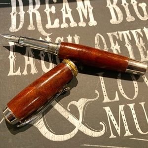 Handmade wood-turned fountain pen